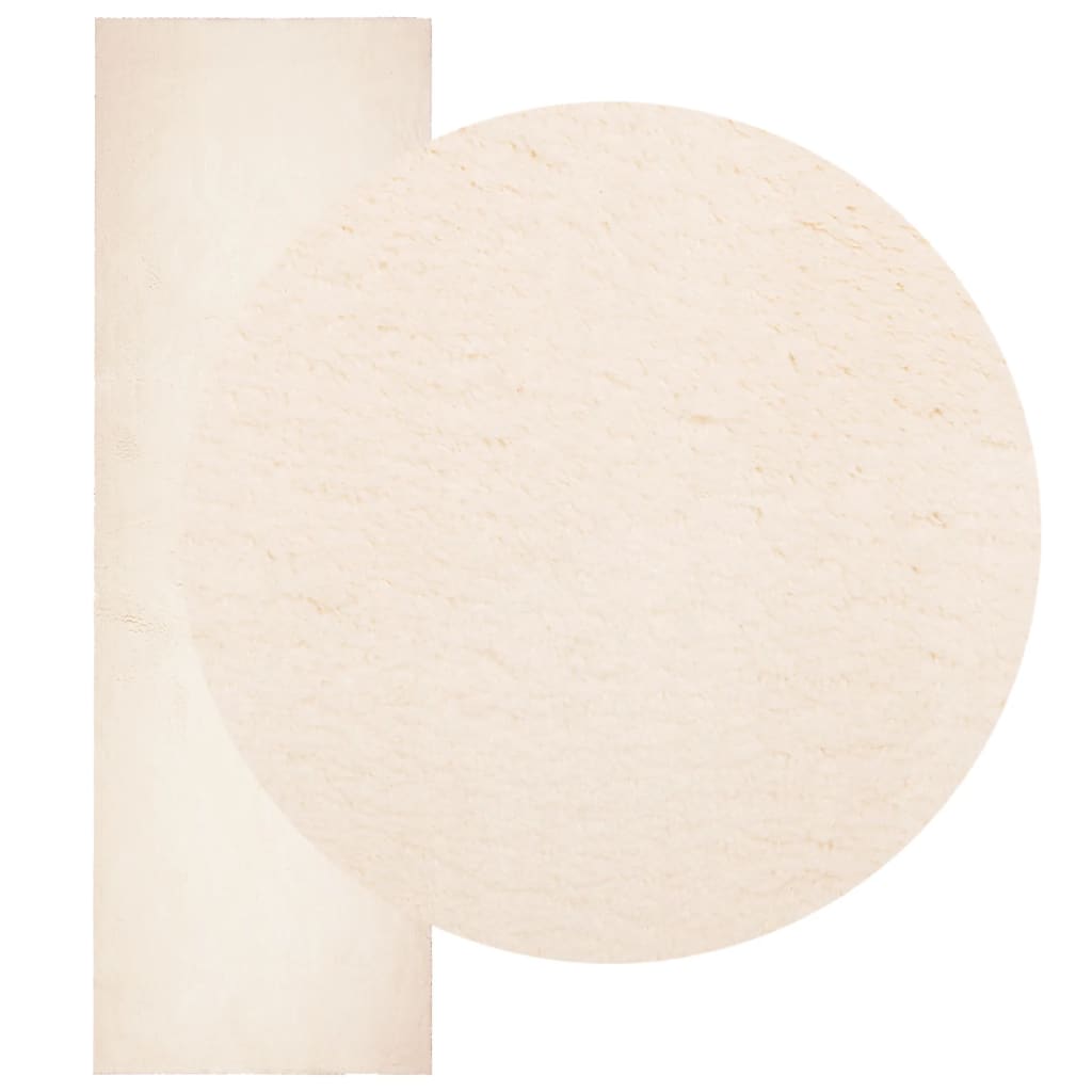 VidaXL tapis huarte poils courts doux lavable 80x250 cm beige