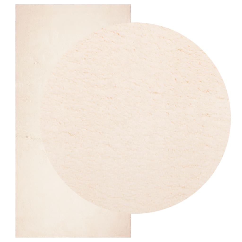 VidaXL tapis huarte poils courts doux lavable 100x200 cm beige