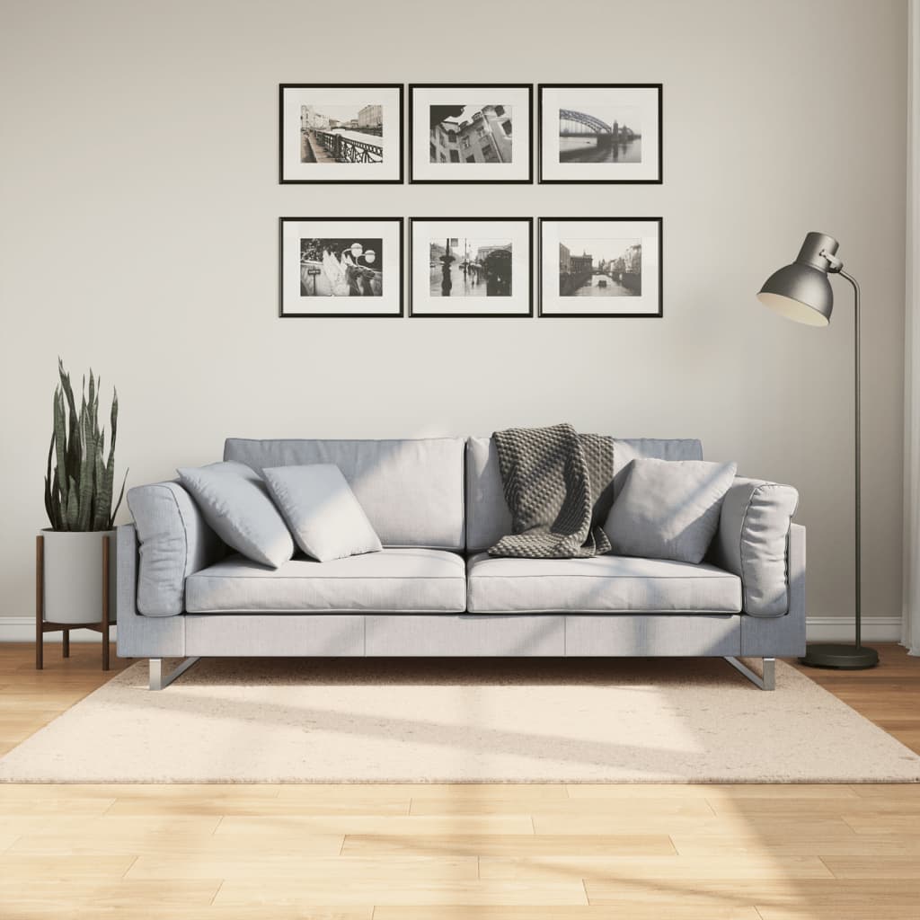 VidaXL tapis huarte poils courts doux lavable 120x170 cm beige