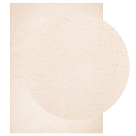 VidaXL tapis huarte poils courts doux lavable 140x200 cm beige
