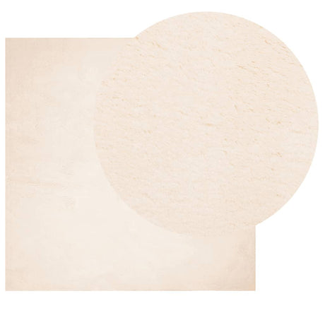 VidaXL tapis huarte poils courts doux lavable 160x160 cm beige