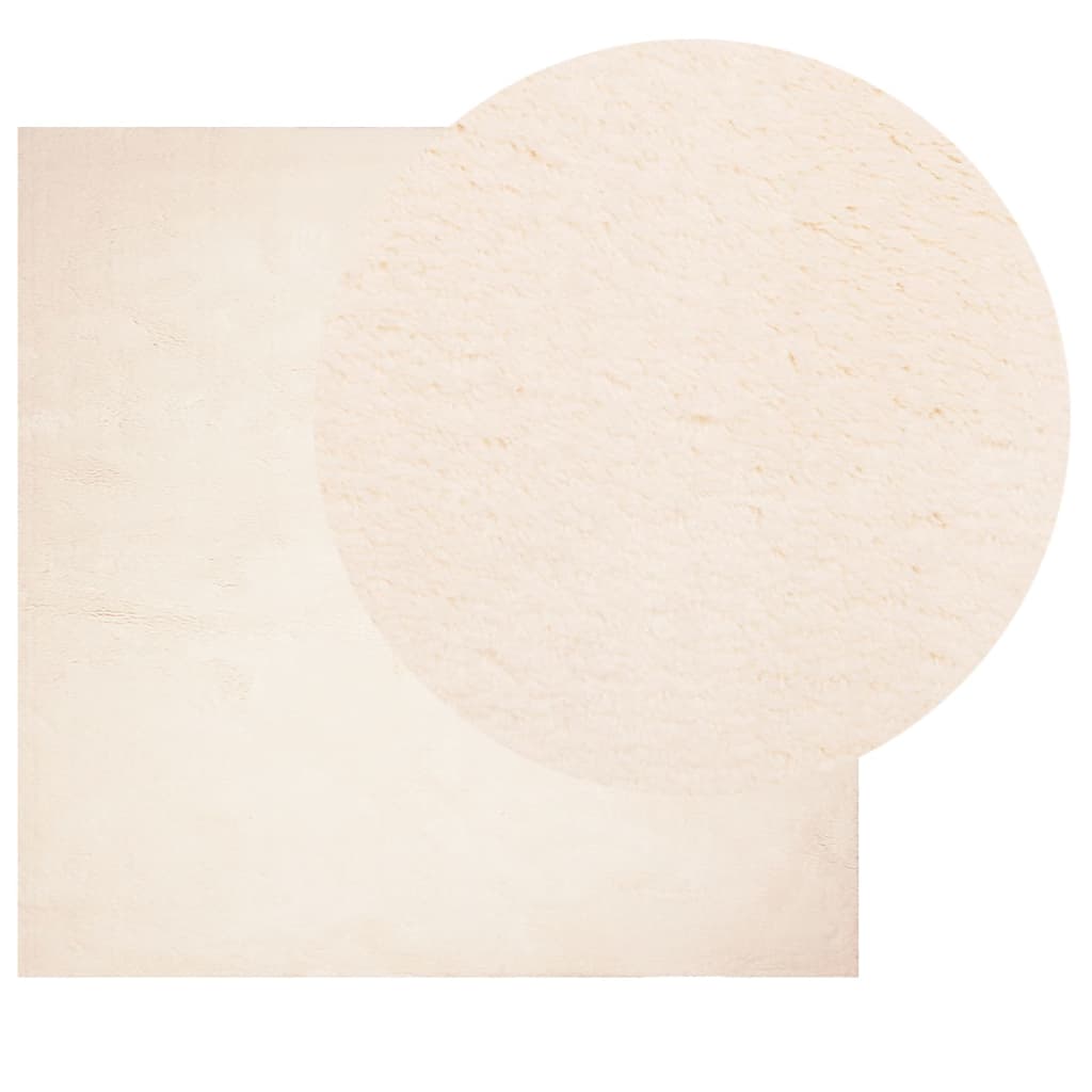 VidaXL tapis huarte poils courts doux lavable 200x200 cm beige