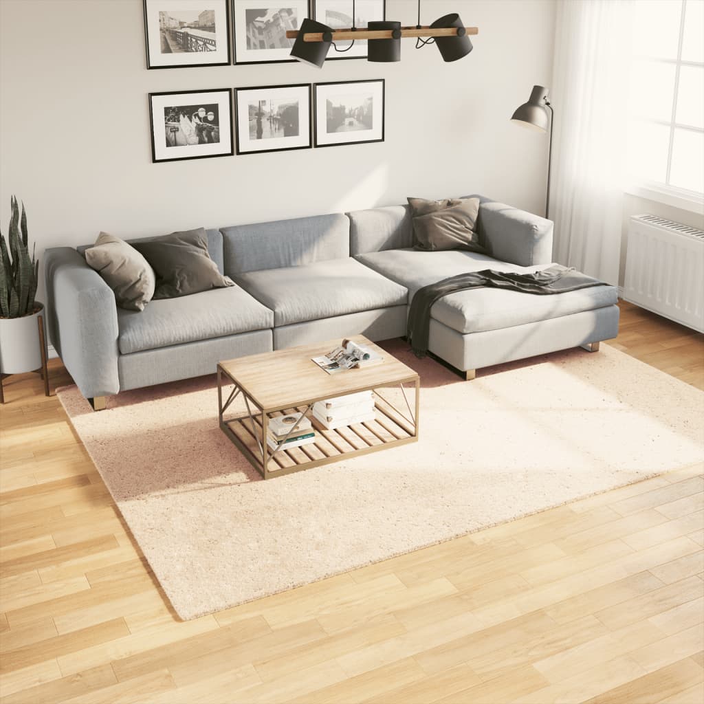 VidaXL tapis huarte poils courts doux lavable 200x280 cm beige