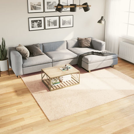 VidaXL Tapis HUARTE poils courts doux lavable 240x240 cm beige