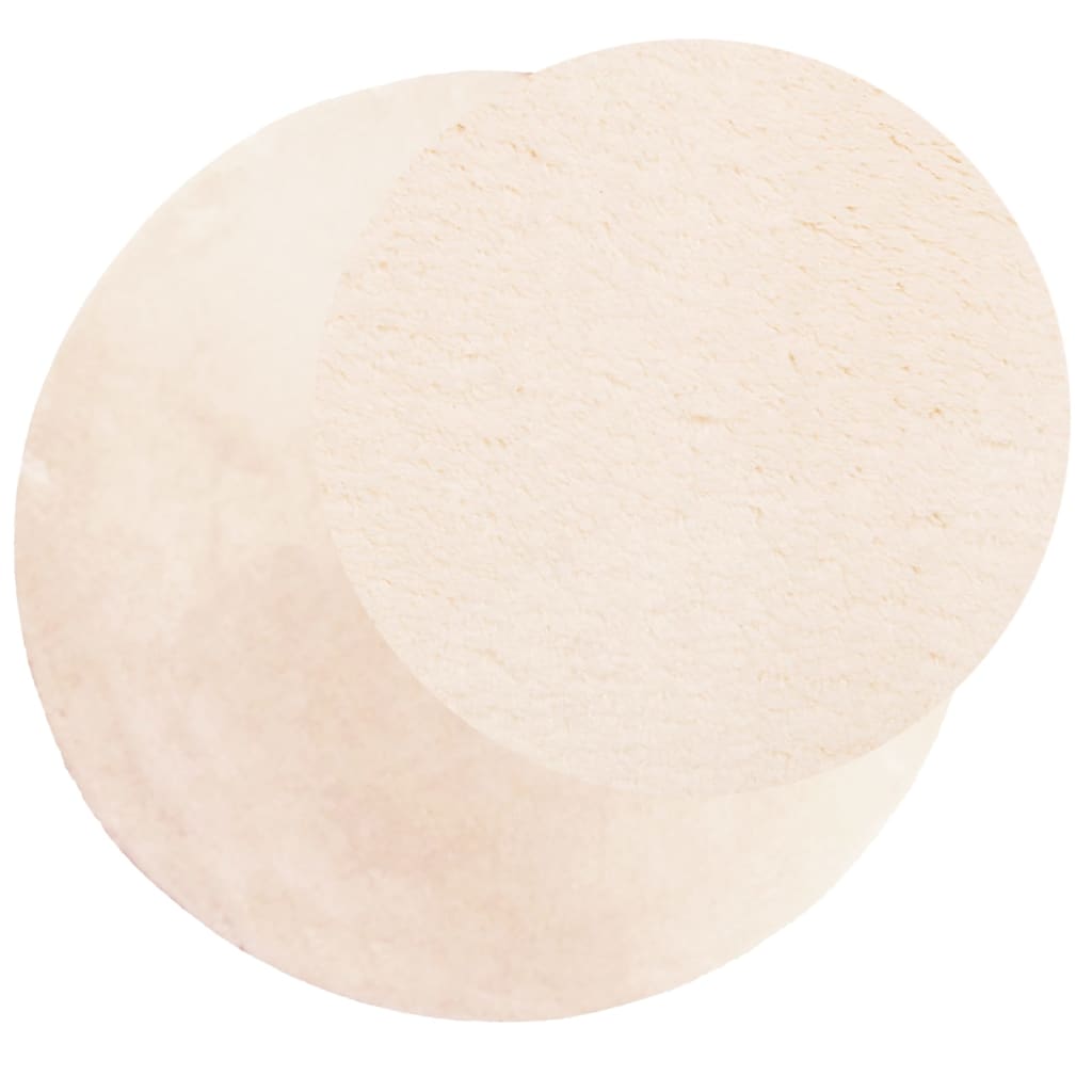 Vidaxl tapis huarte poils courts doux lavable ø 100 cm beige
