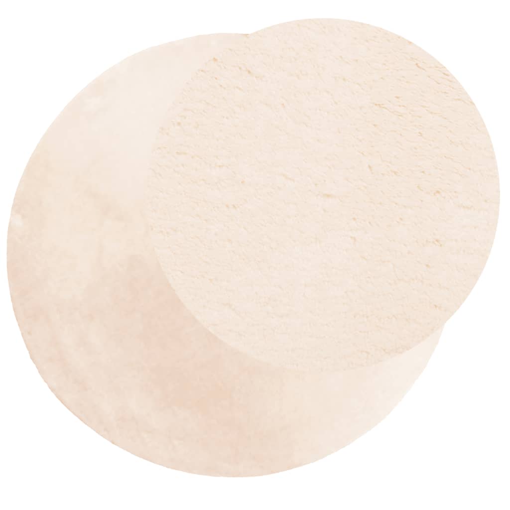 Vidaxl tapis huarte poils courts doux lavable ø 120 cm beige