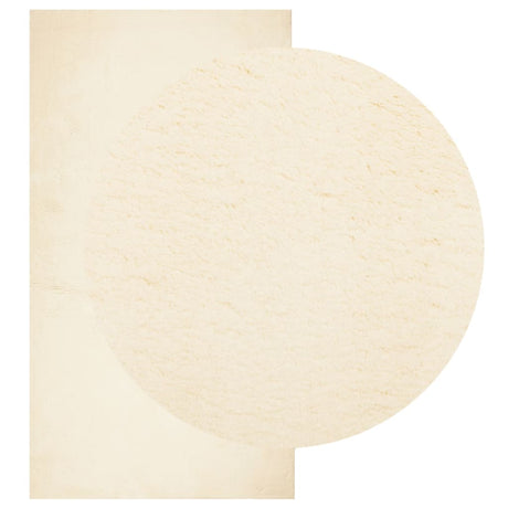 Vidaxx tapis huarte poils courts doux lavable 60x110 cm crème