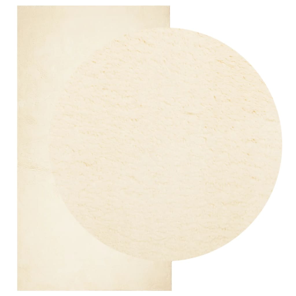 VidaXL tapis huarte poils courts doux lavable 80x150 cm crème