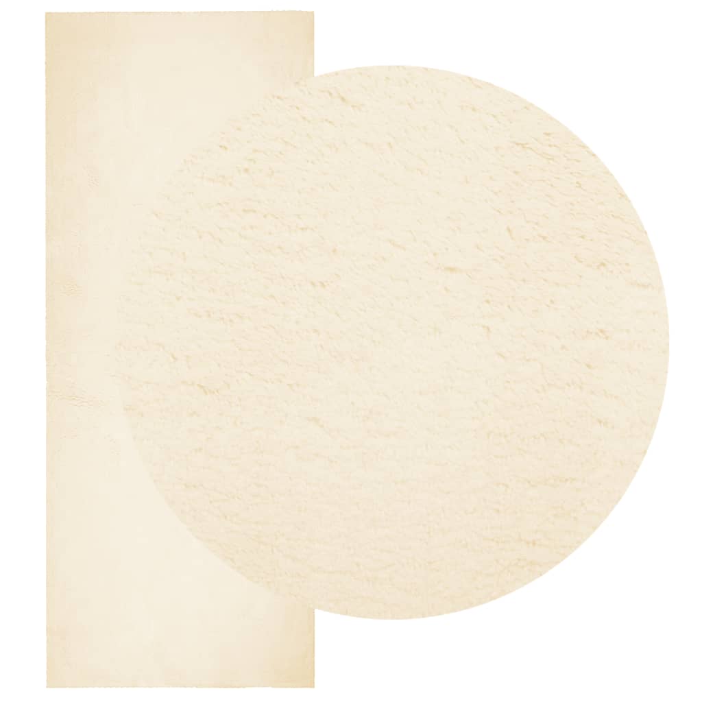 Vidaxl rug Huarte low -pole soft washable 80x200 cm cream