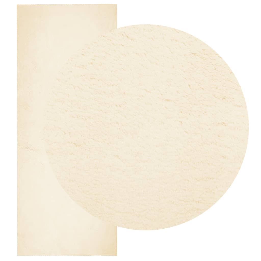 VidaXL Tapis HUARTE poils courts doux lavable 80x200 cm crème