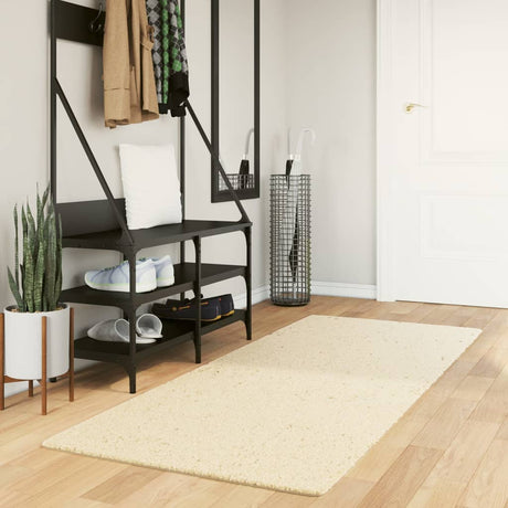 VidaXL Tapis HUARTE poils courts doux lavable 80x200 cm crème