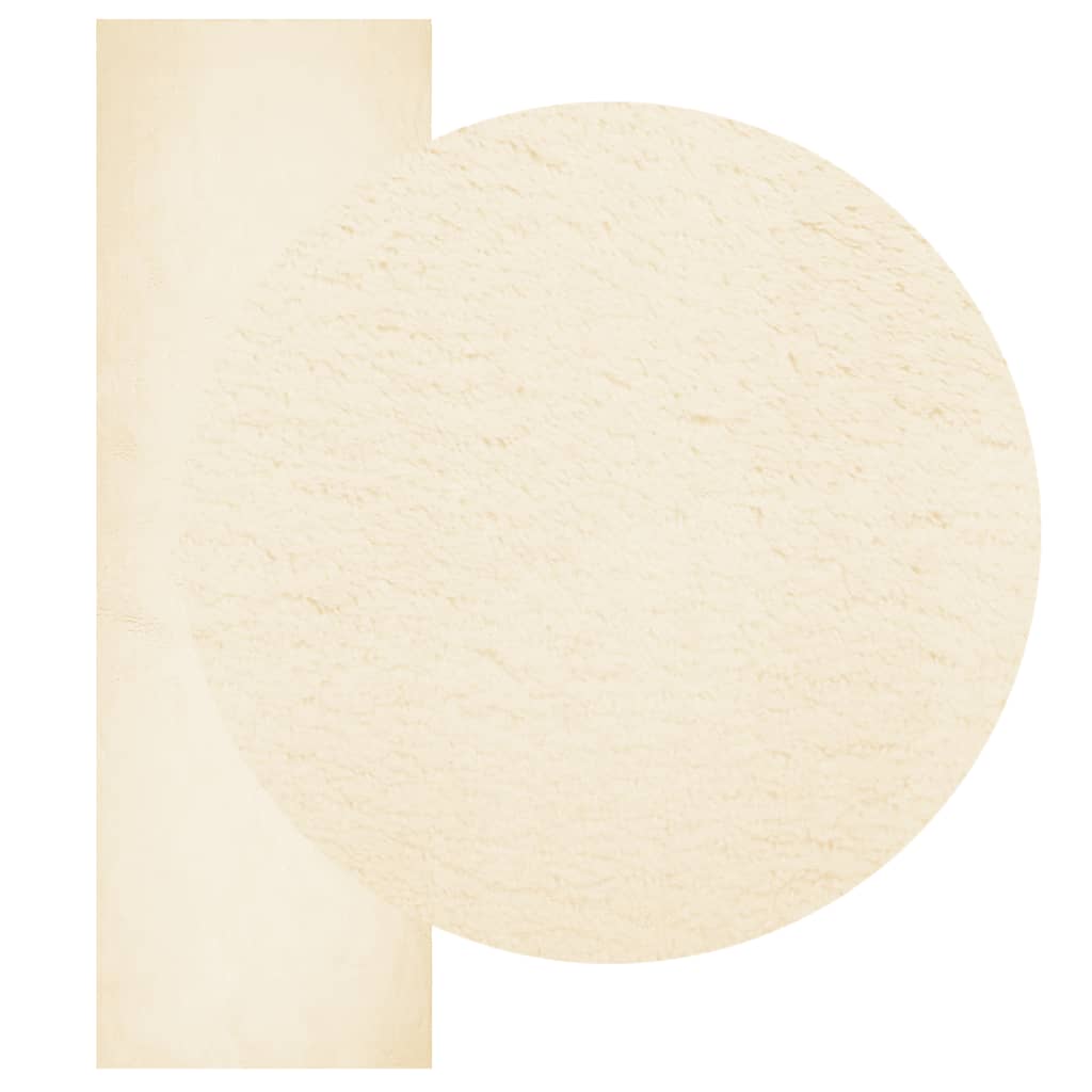 Vidaxx tapis huarte poils courts doux lavable 80x250 cm crème