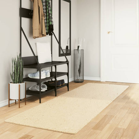 Vidaxx tapis huarte poils courts doux lavable 80x250 cm crème