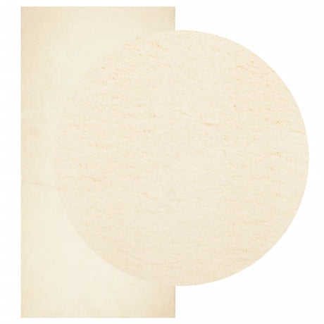 Vidaxx tapis huarte poils courts doux lavable 100x200 cm crème
