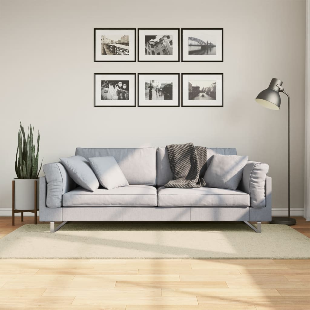 Vidaxx tapis huarte poils courts doux lavable 100x200 cm crème