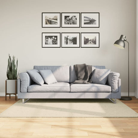 VidaXL tapis huarte poils courts doux lavable 120x170 cm crème