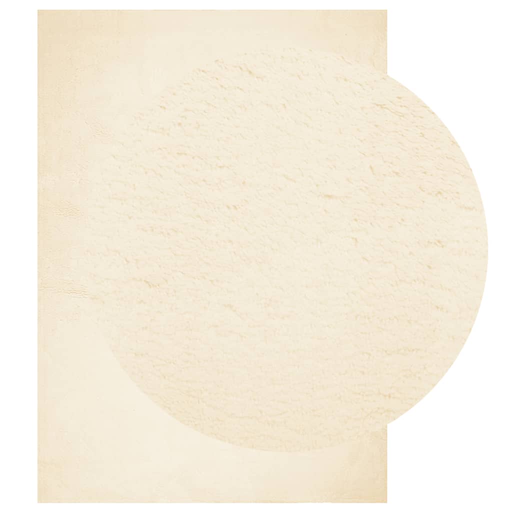 VidaXL tapis huarte poils courts doux lavable 140x200 cm crème