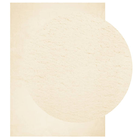 VidaXL tapis huarte poils courts doux lavable 140x200 cm crème