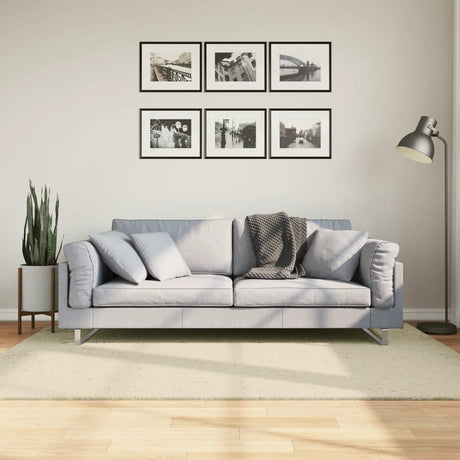 VidaXL tapis huarte poils courts doux lavable 140x200 cm crème
