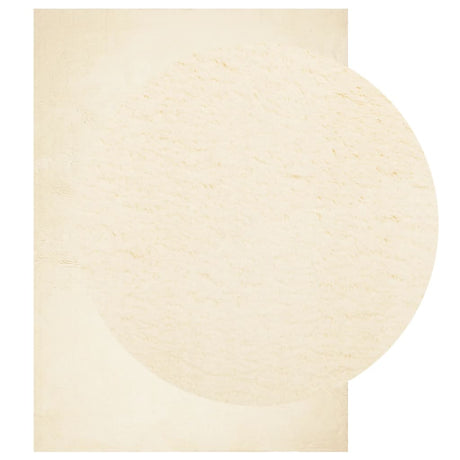 Vidaxx tapis huarte poils courts doux lavable 160x230 cm crème