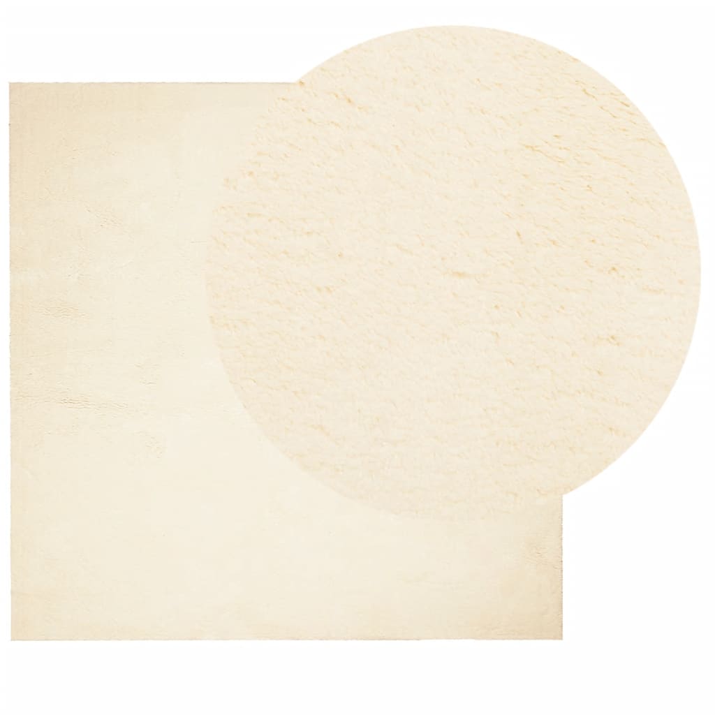 VidaXL tapis huarte poils courts doux lavable 200x200 cm crème