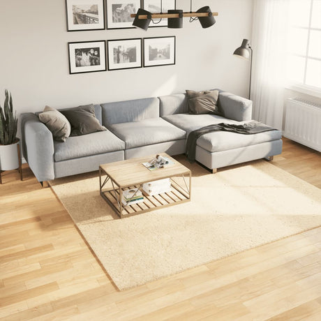 Vidaxx tapis huarte poils courts doux lavable 240x240 cm crème