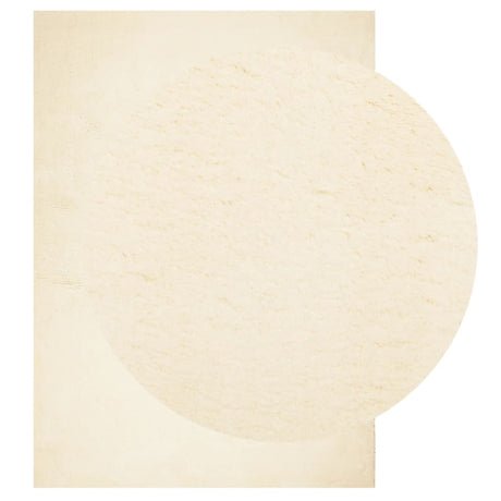 Vidaxx tapis huarte poils courts doux lavable 240x340 cm crème