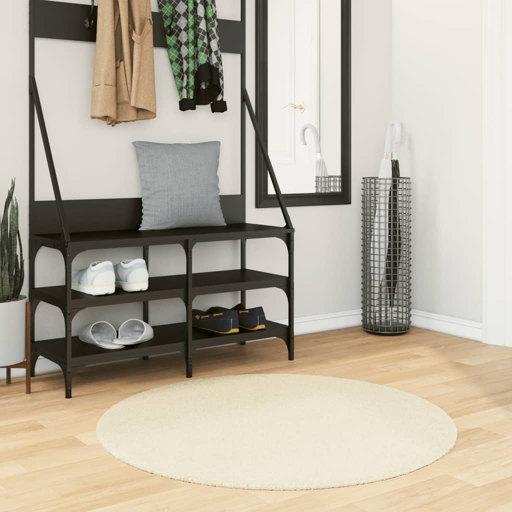 Vidaxl Rug Huarte Low -Pole Myk vaskbar Ø 100 cm krem