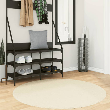 Vidaxl tapis huarte poils courts doux lavable ø 120 cm crème