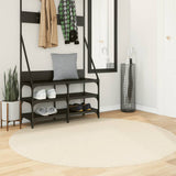 Vidaxl tapis huarte poils courts doux lavable ø 160 cm crème
