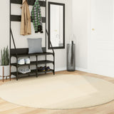 Vidaxl tapis huarte poils courts doux lavable ø 200 cm crème