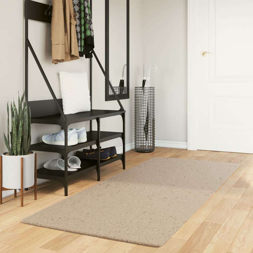 Vidaxx tapis huarte poils courts doux lavable 80x200 cm couleur sable