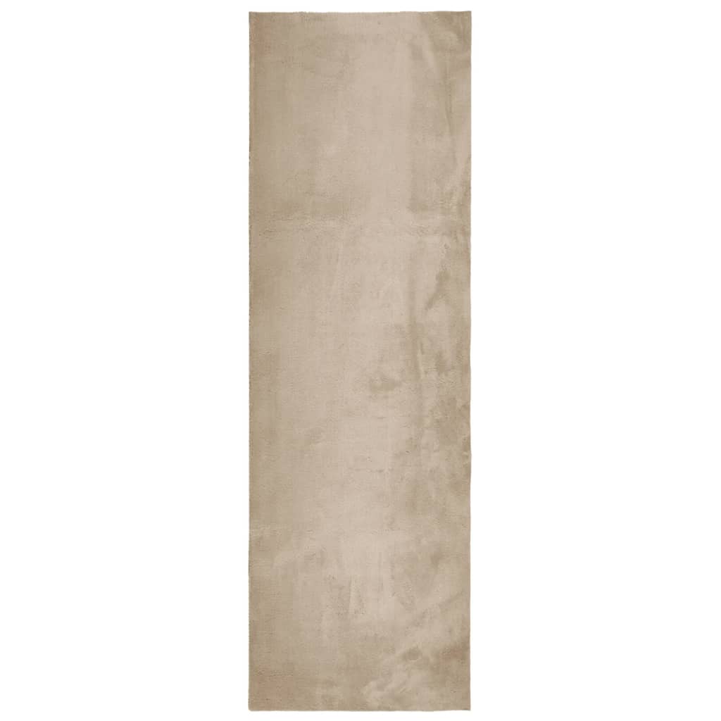 Vidaxx tapis huarte poils courts doux lavable 80x250 cm couleur sable