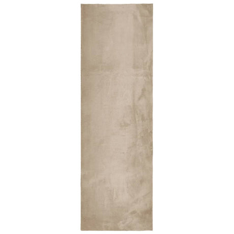 Vidaxx tapis huarte poils courts doux lavable 80x250 cm couleur sable