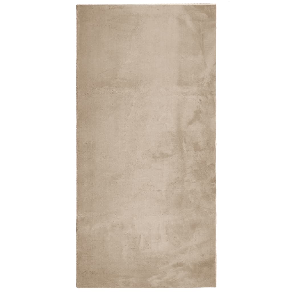 Vidaxl rug harte low -pole mëll ass 100x200cm Sand -colored