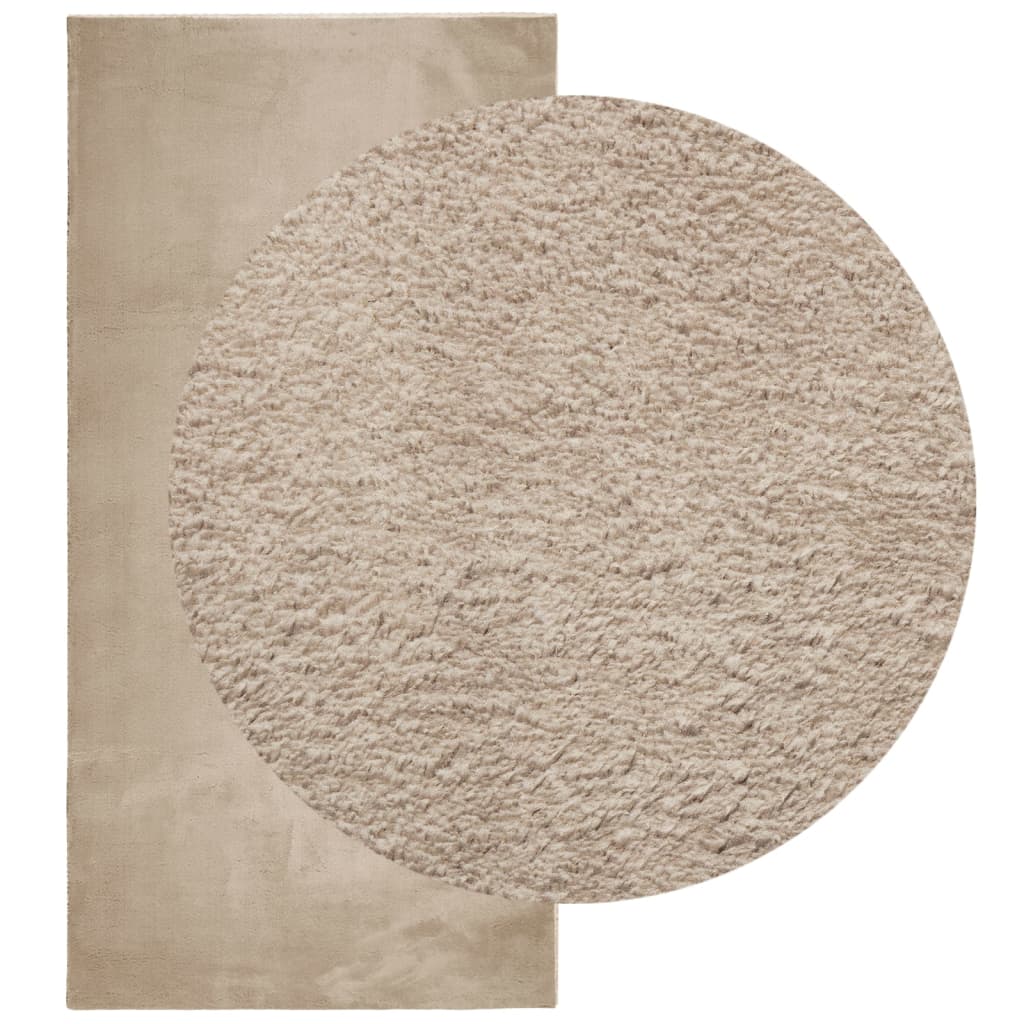 Vidaxx tapis huarte poils courts doux lavable 100x200cm couleur sable