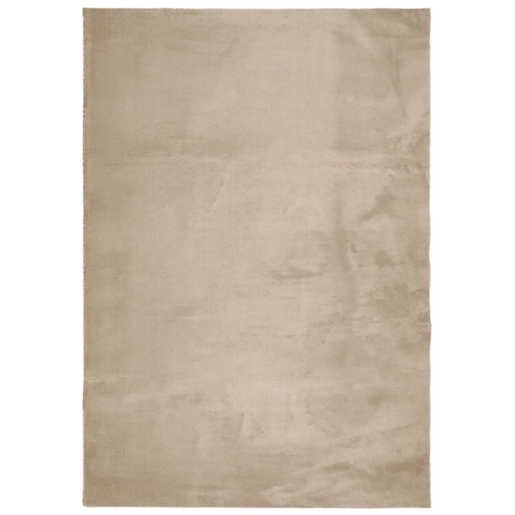 Vidaxl Rug Huarte Low -Pole Soft Washable 120x170cm Sand -farvet