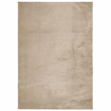 VidaXL tapis huarte poils courts doux lavable 140x200cm couleur sable