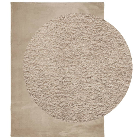 VidaXL tapis huarte poils courts doux lavable 140x200cm couleur sable