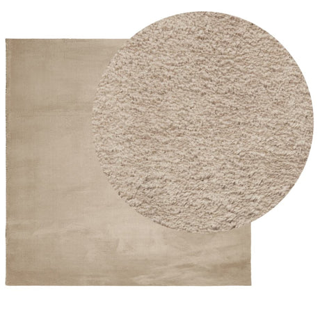 Vidaxx tapis huarte poils courts doux lavable 160x160cm couleur sable