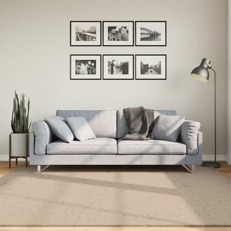Vidaxx tapis huarte poils courts doux lavable 200x200cm couleur sable