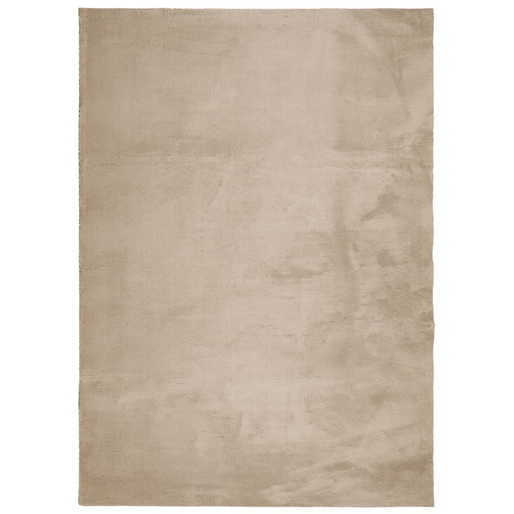 VidaXL tapis huarte poils courts doux lavable 200x280cm couleur sable