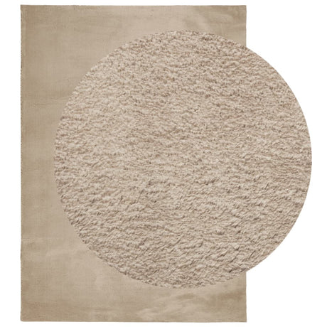 VidaXL tapis huarte poils courts doux lavable 200x280cm couleur sable