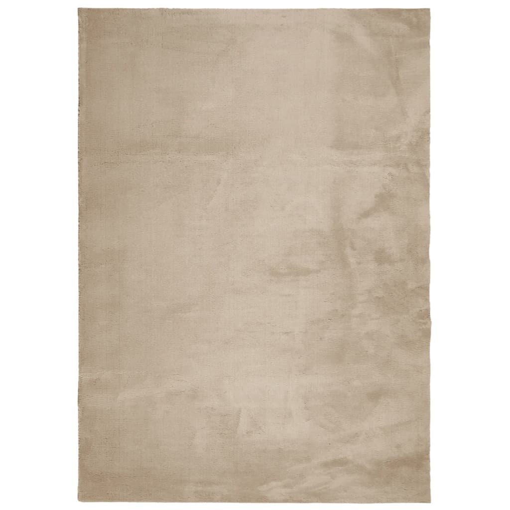 VidaXL Tapis HUARTE poils courts doux lavable 240x340cm couleur sable