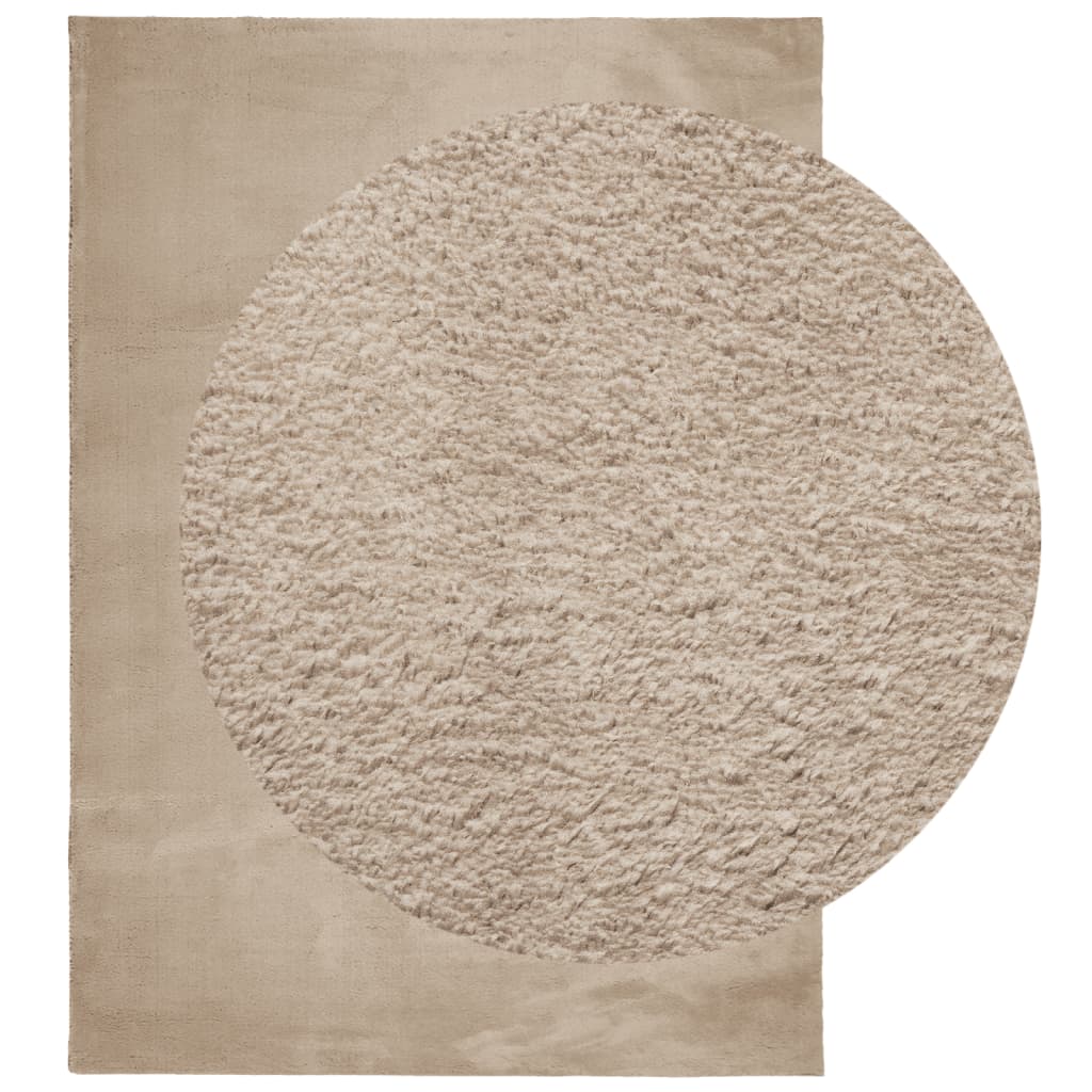 VidaXL Tapis HUARTE poils courts doux lavable 240x340cm couleur sable