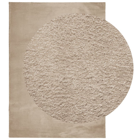 VidaXL Tapis HUARTE poils courts doux lavable 240x340cm couleur sable