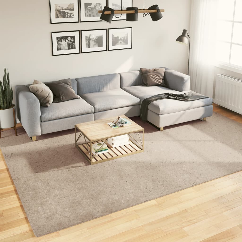 VidaXL Tapis HUARTE poils courts doux lavable 240x340cm couleur sable
