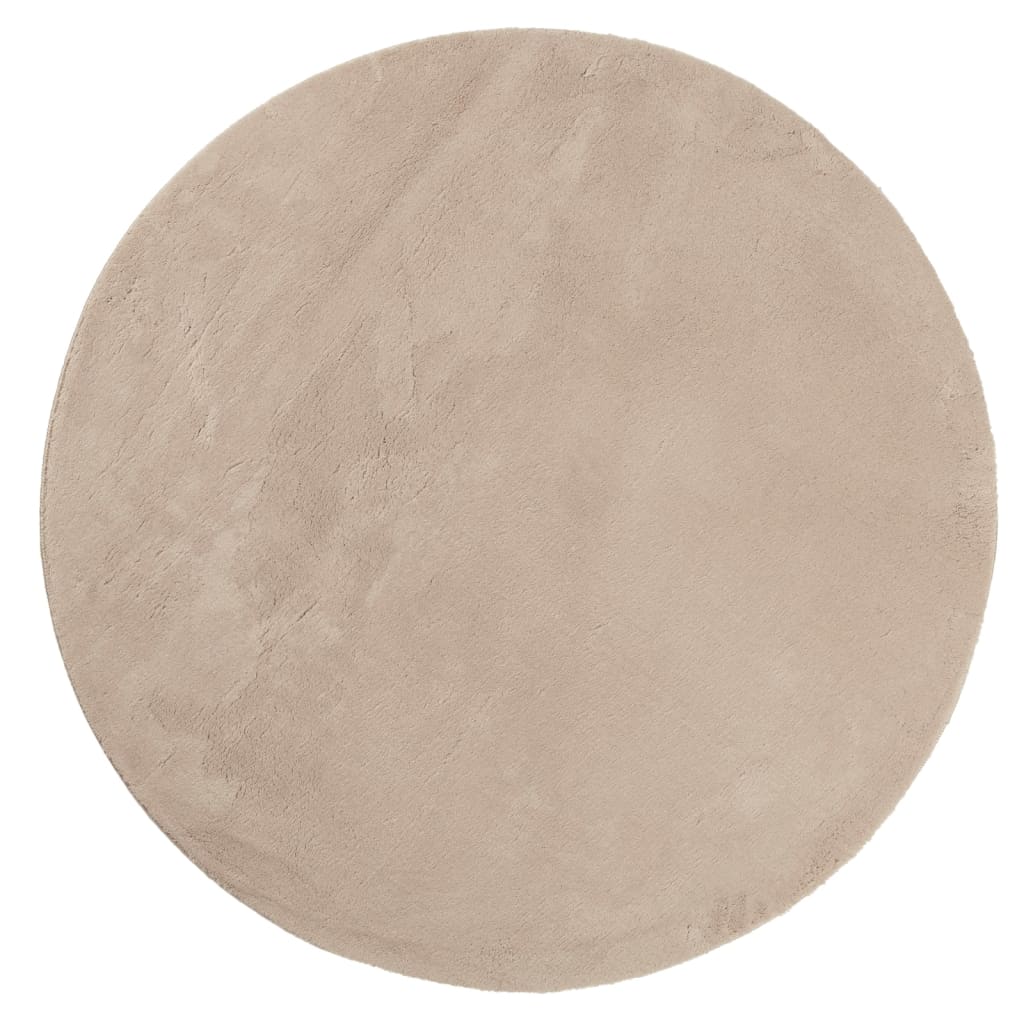 Vidaxl tapis huarte poils courts doux lavable ø 100 cm couleur sable