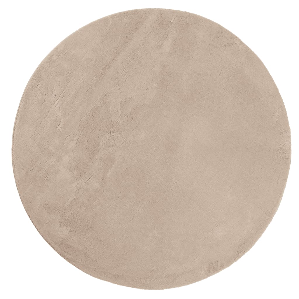 Vidaxl tapis huarte poils courts doux lavable ø 120 cm couleur sable