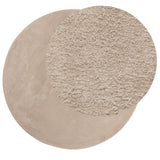 Vidaxl tapis huarte poils courts doux lavable ø 160 cm couleur sable
